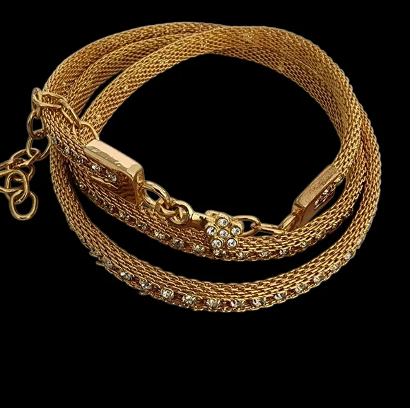 Vintage Gold Mesh Belt with Rhinestones - Picture 12 of 15